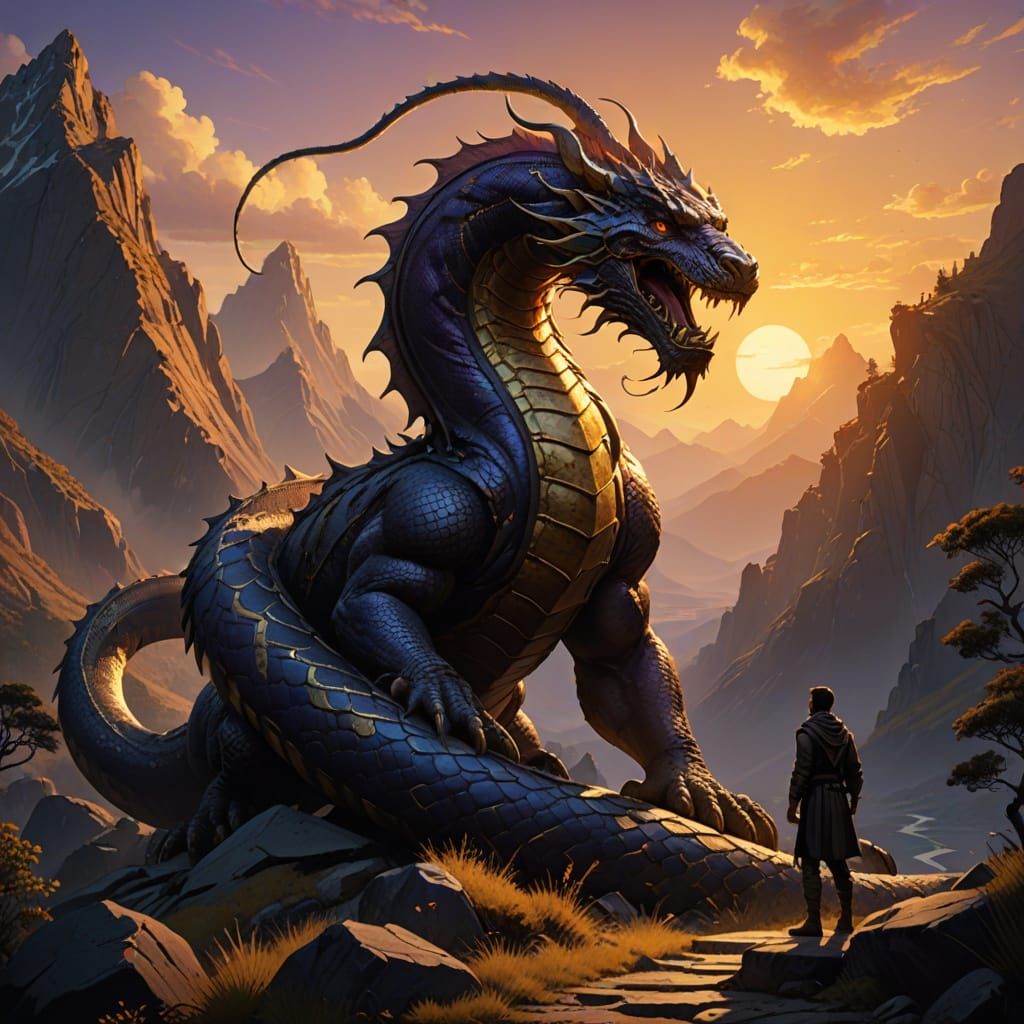 Dark Fantasy Serpent of the Mountain