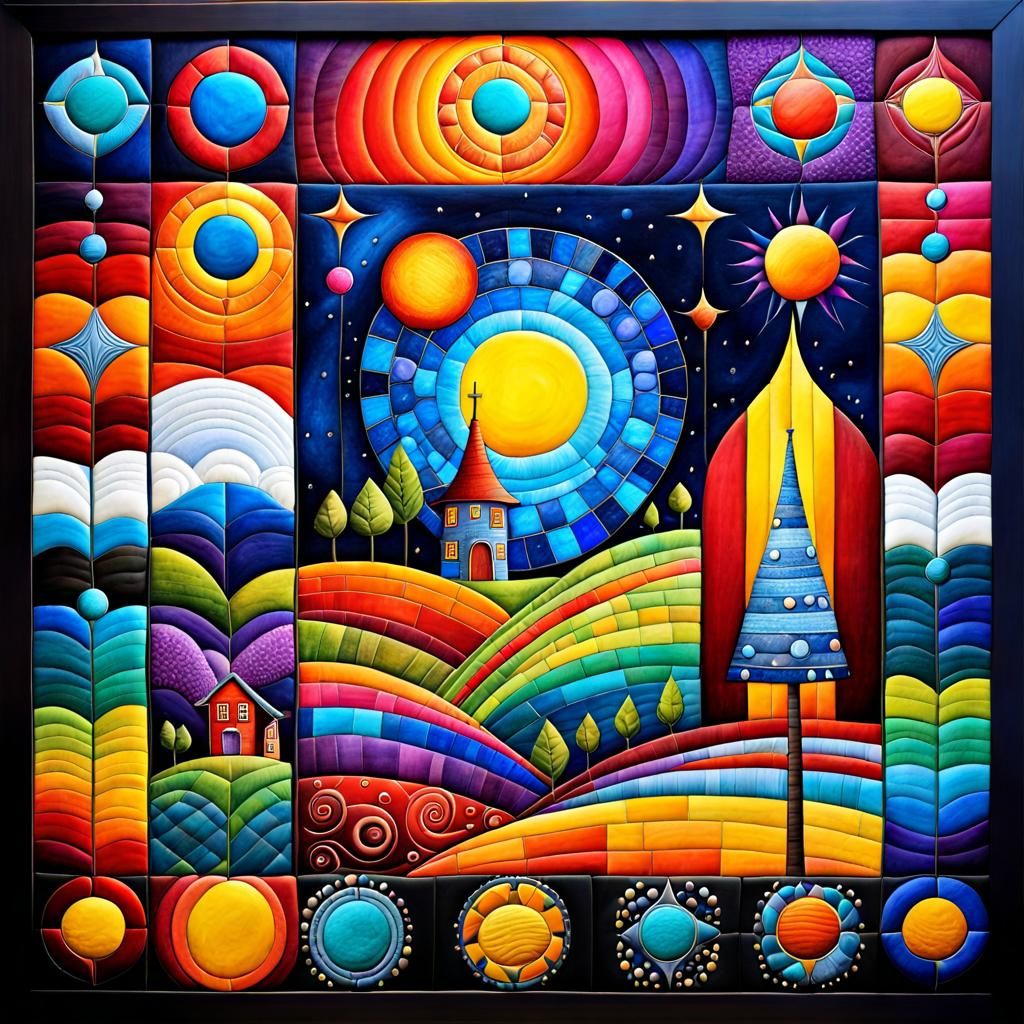 Surreal Dreamscape in Mixed Media Style