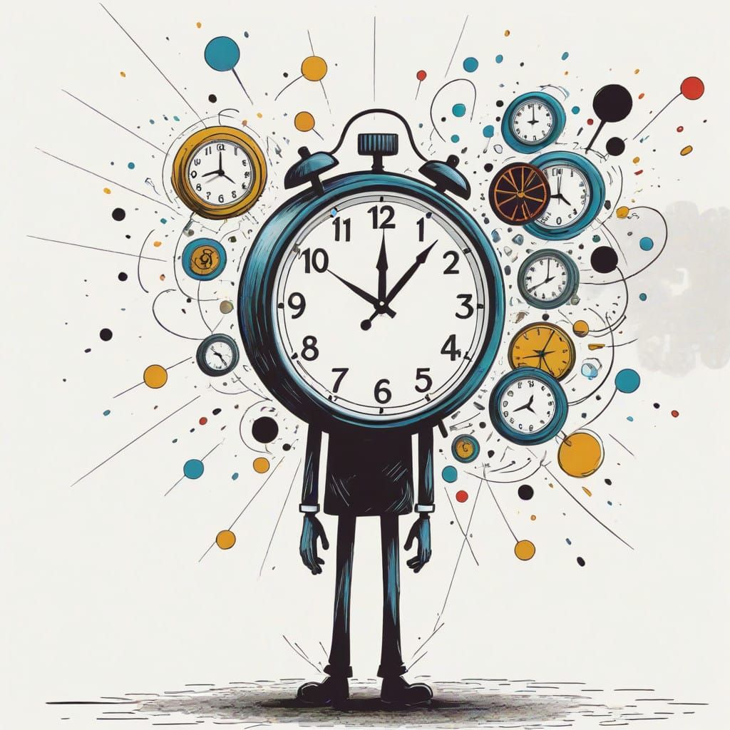 Anxious Stick-Figure Waits in Tense Moment