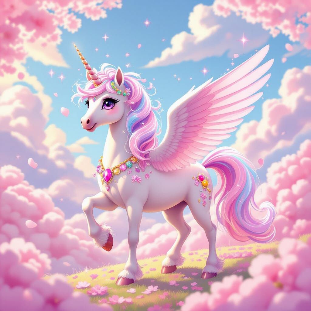 A pastel pink pegasus