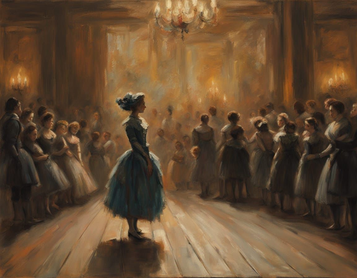 Jester's Bow: Post-Impressionist Theater Stage in Pastel