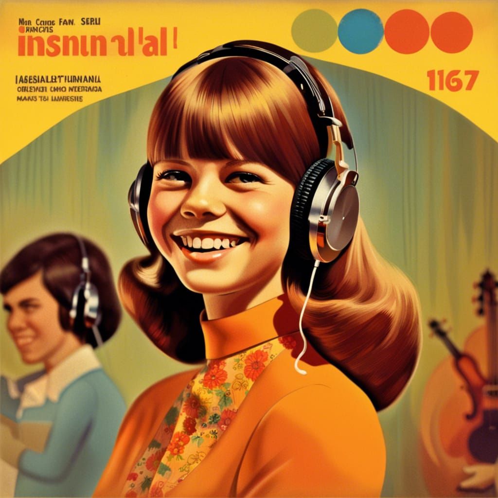 Vintage Album Cover: Girl Listening to Orchestral Music