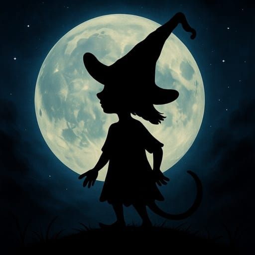 Whimsical Moonlit Silhouette