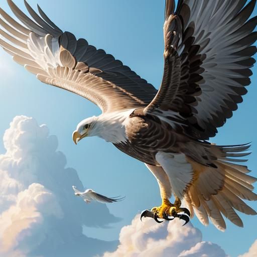 Majestic Eagle Soaring in Golden Light