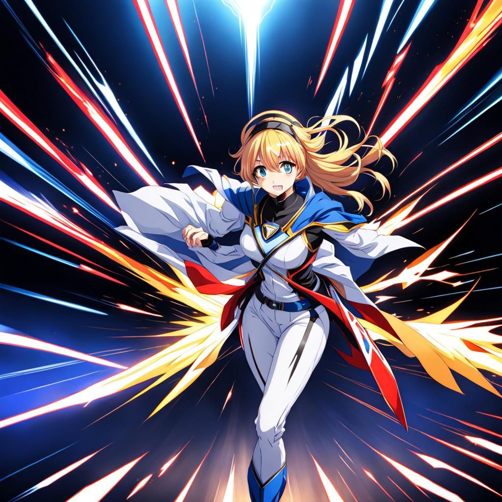 Anime Girl Demonstrating Super Speed