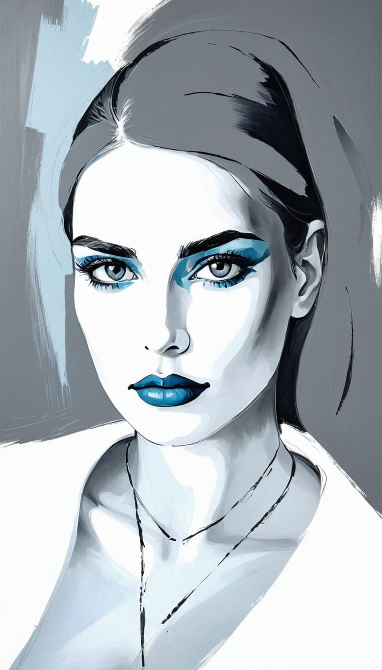 Abstract Portrait with Agape Expression in Picasso Style