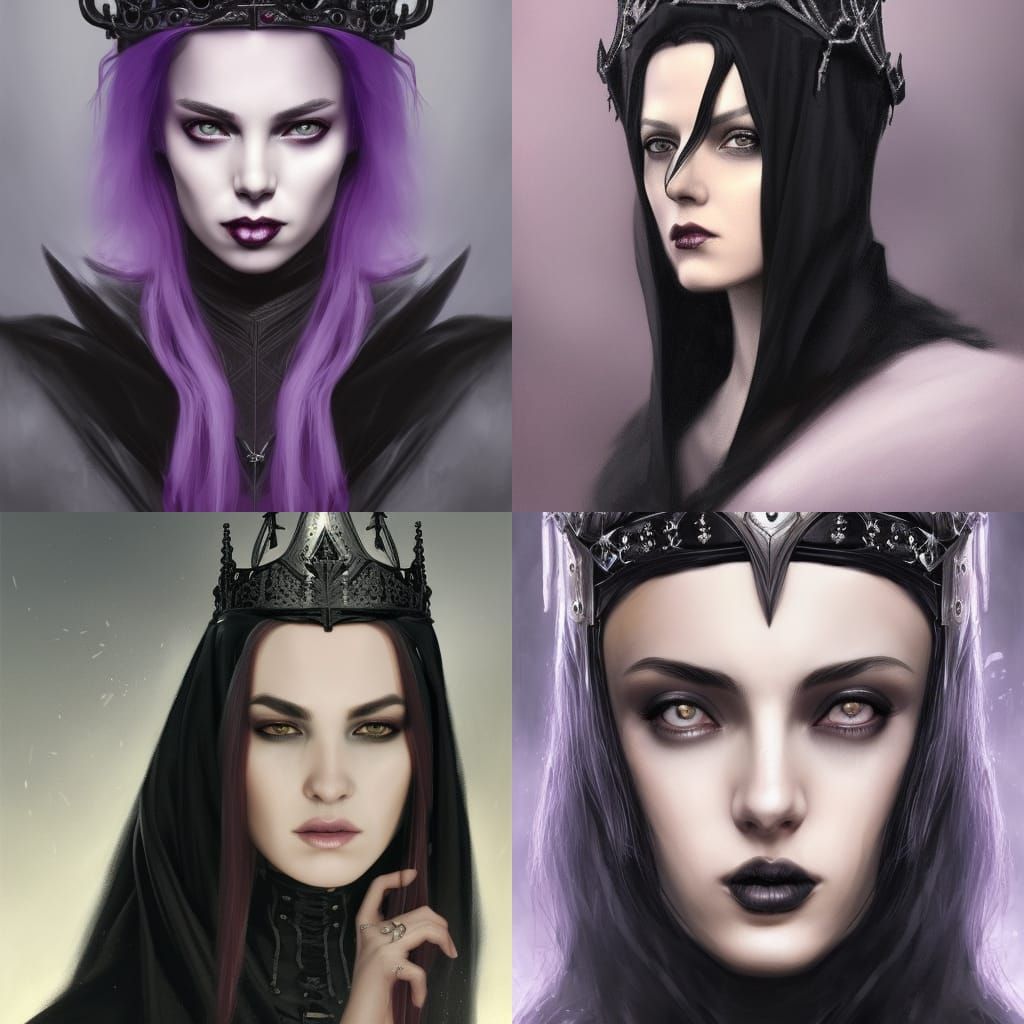 Gothic Queen Portrait in Hyperdetailed Style