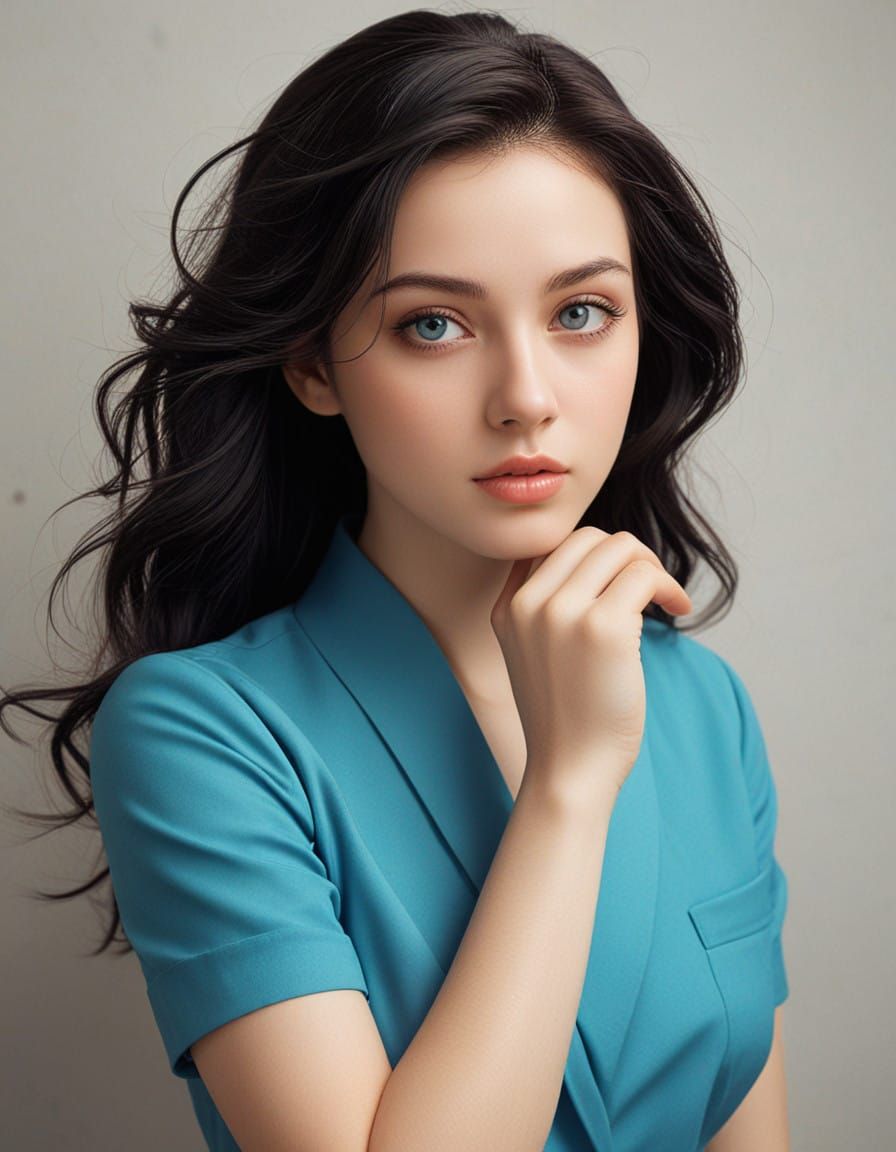 Elegant Woman Radiates Wisdom and Allure in Ambient Lighting