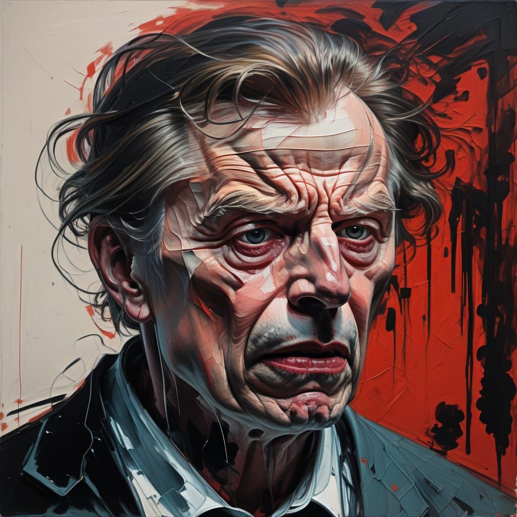 Tormented Figure Portrait in Expressionist Style