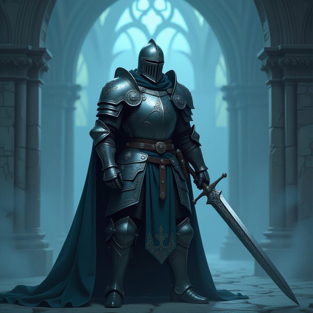 Gothic Knight Guarding Realm of Time and Life