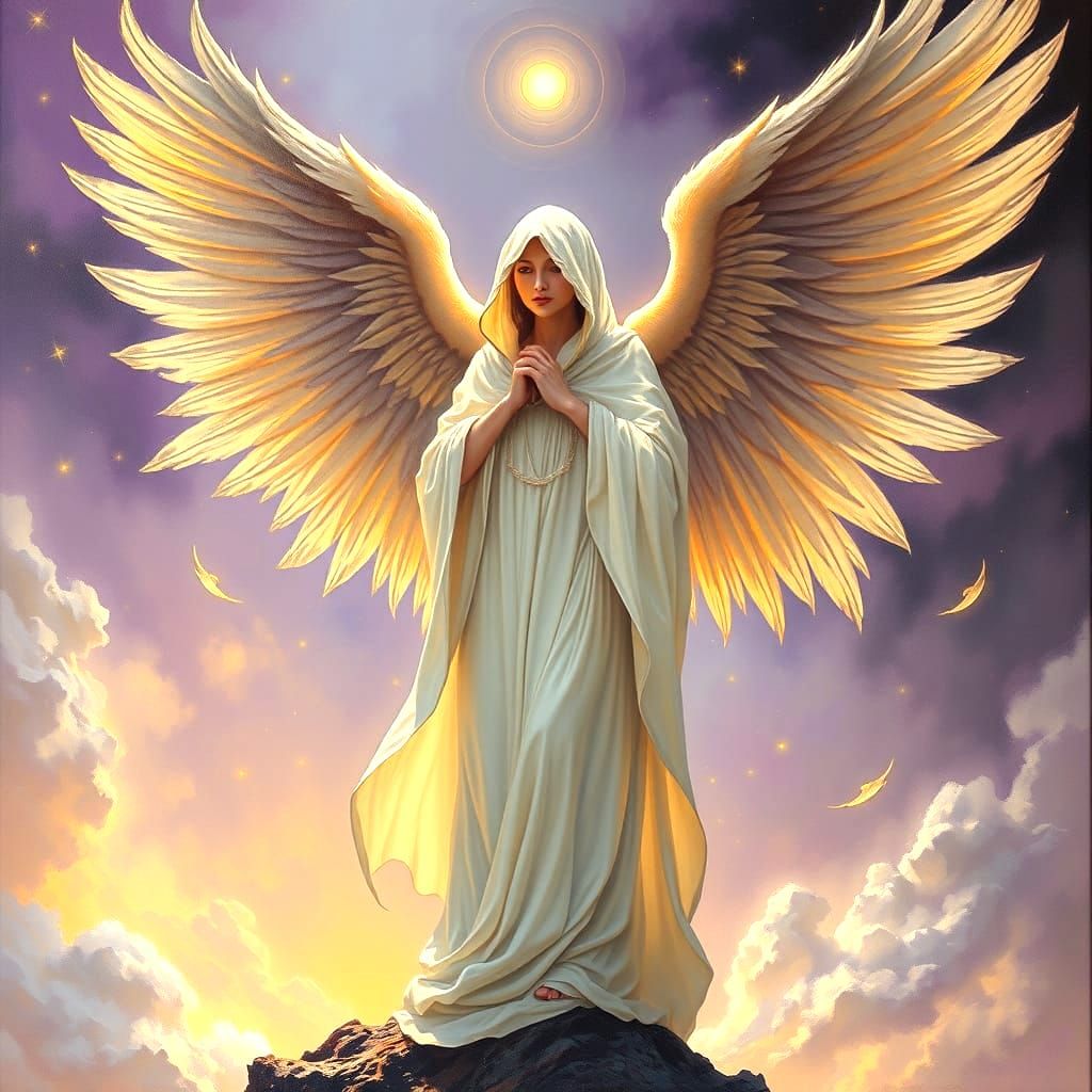 Ethereal Angel Guiding Souls Between Worlds