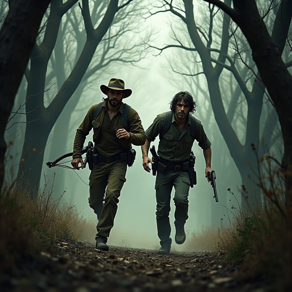 Dramatic Escape from the Walking Dead in Hyper-Realistic Sty...