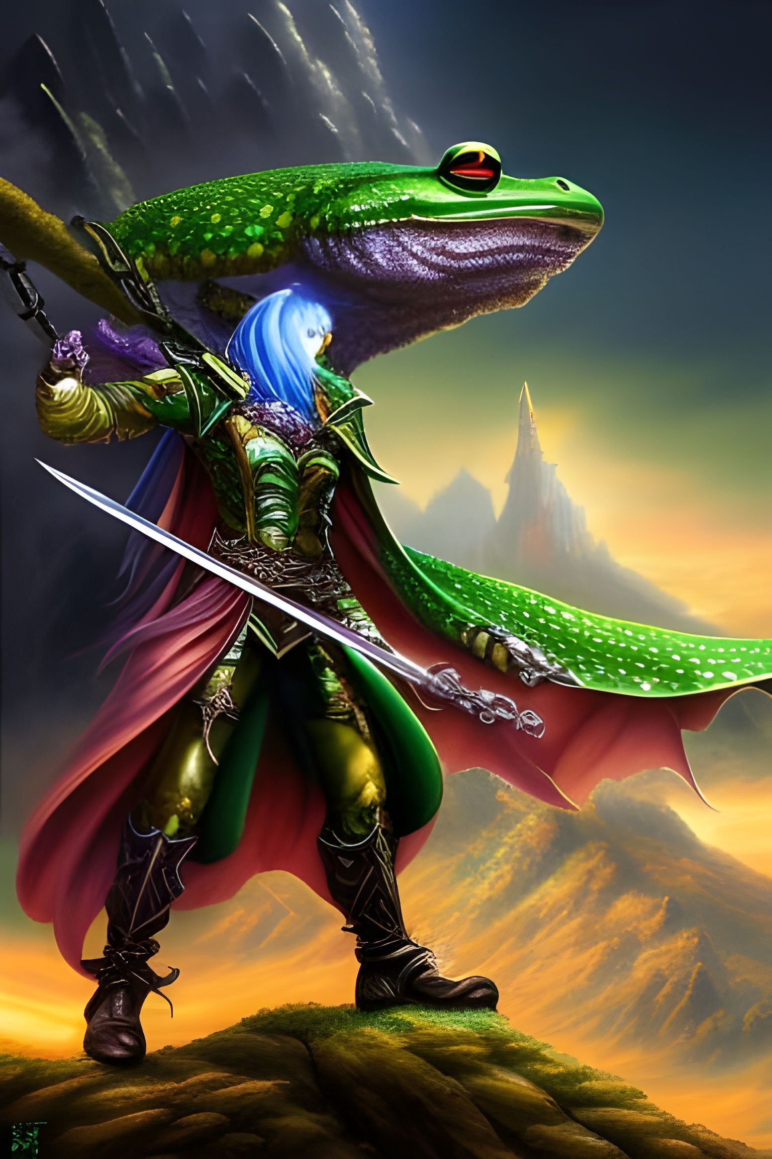 Frog Knight Sorcerer in Heavy Armor