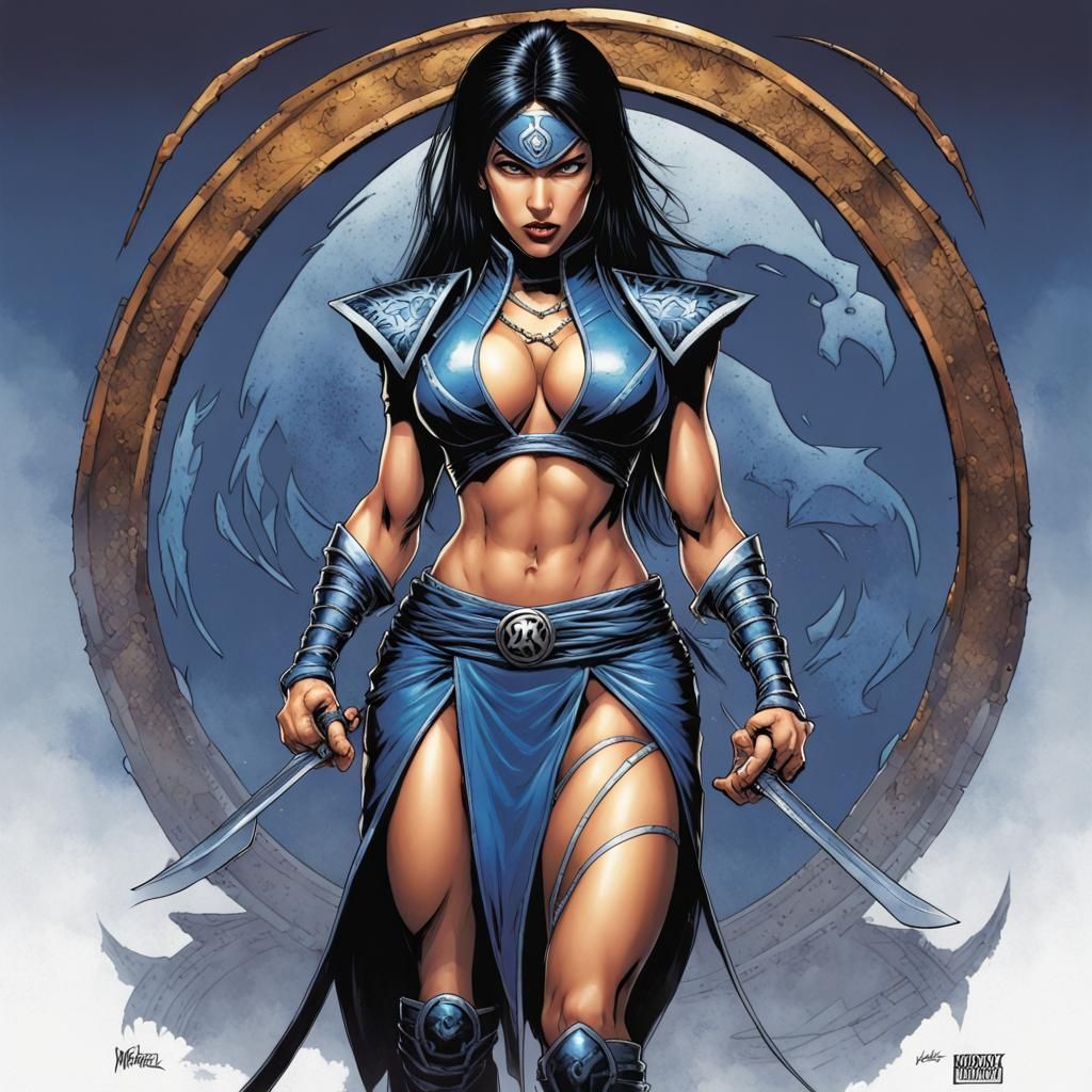 Kitana Mortal Kombat Comic Art in Bisley Style