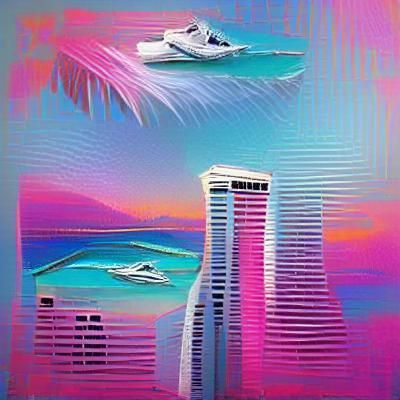 Cyberpunk Cityscape at Night in Miami