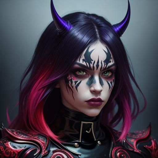 Kinky Latex Demon: Hyperrealistic Splash Art