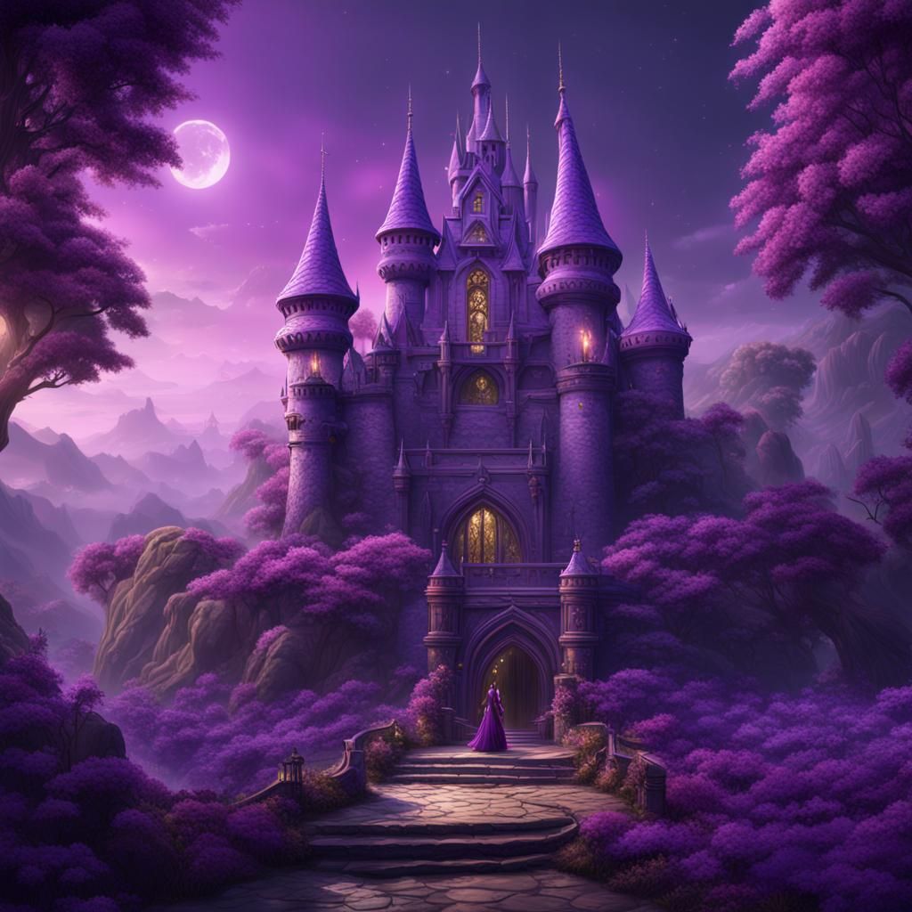 Purple Princess in Detailed Fantasy Concept Art