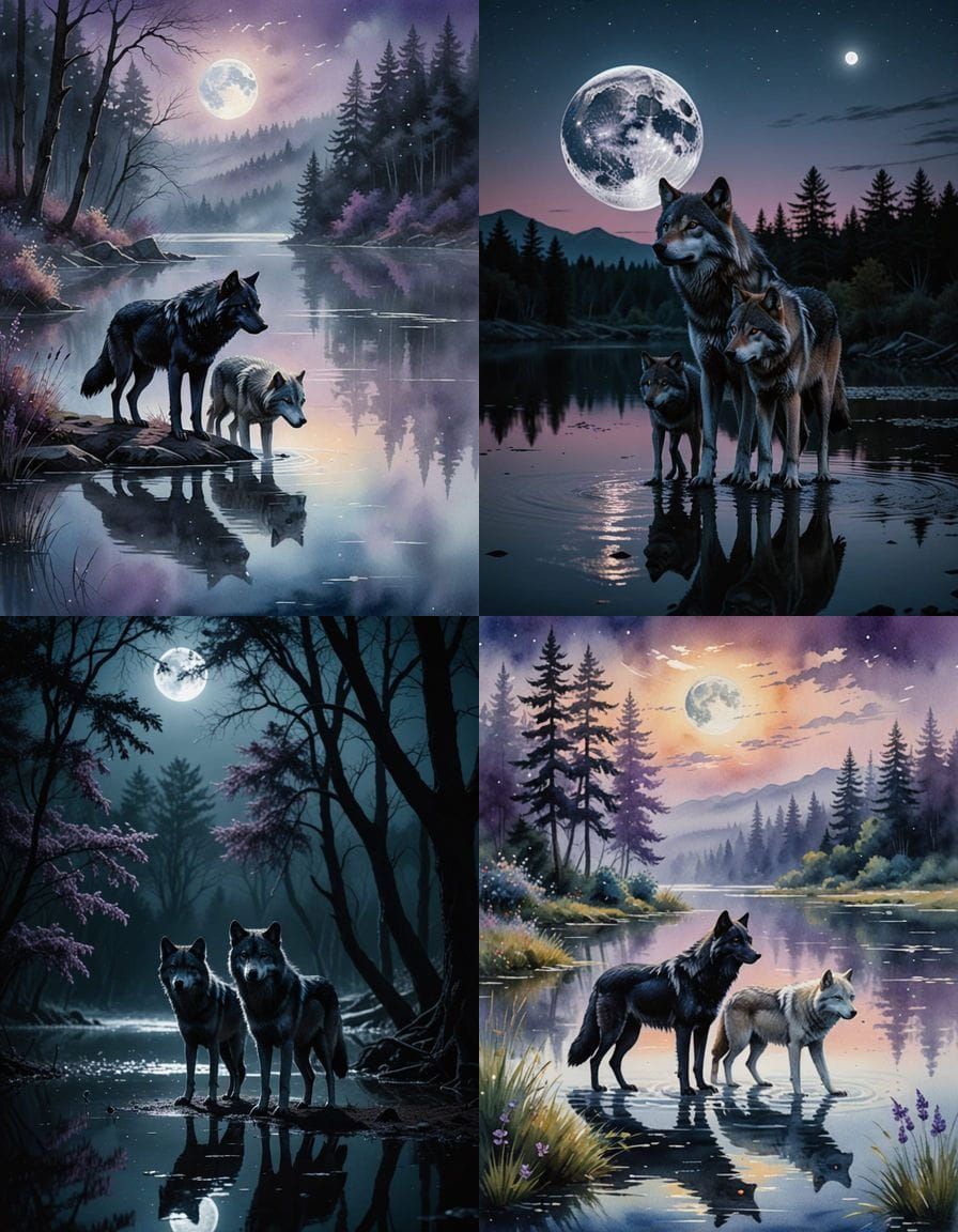 Fierce Wolves Unite Under Full Moon