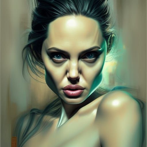 Blue Robot Portrait in Artgerm Style