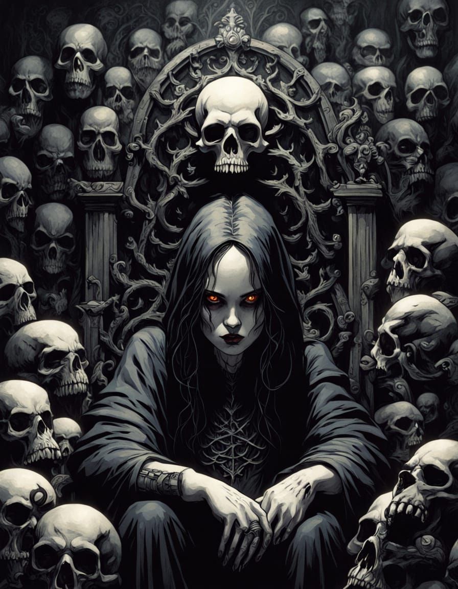 Gothic Demon Queen in Dark Fantasy Portrait