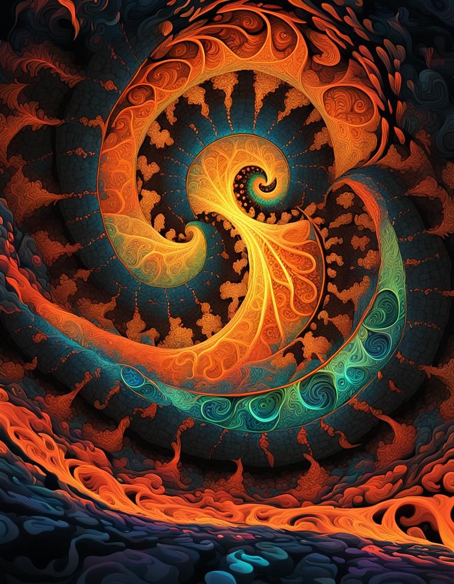 Dragon Slayer's Cave: Abstract Vector Fractal in 3D