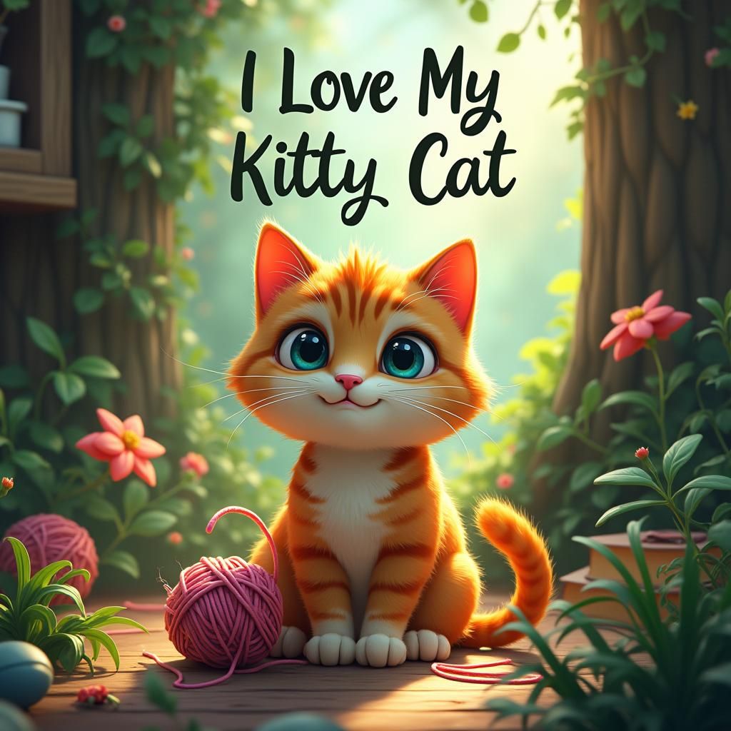 Whimsical Kitty Cat Book Cover Art