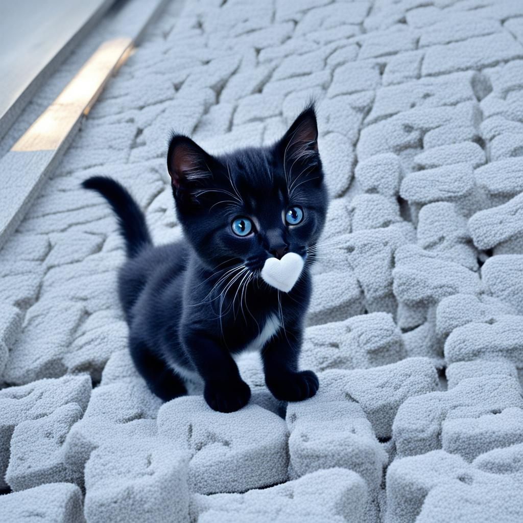 Little Kitten Expressing Love