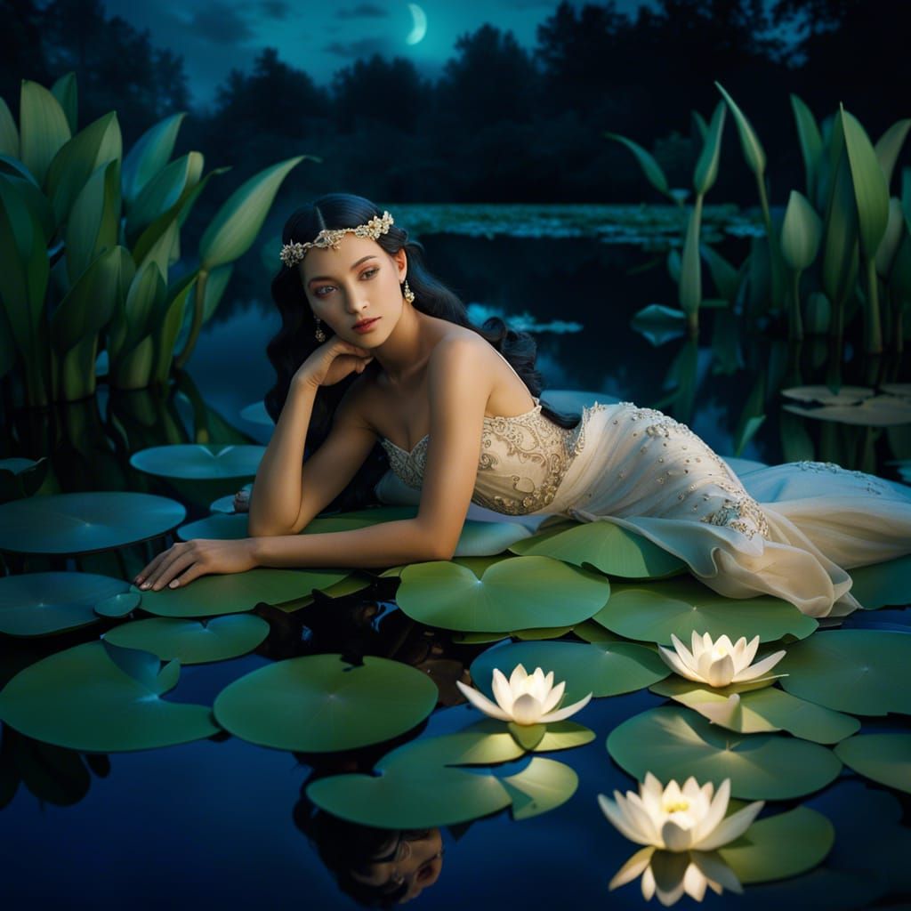 Moonlit Fairy Guardian of Tranquil Lake