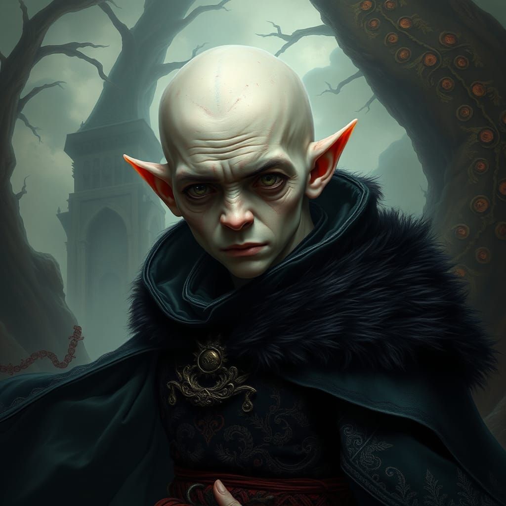 Ethereal Halfling Portrait in Dark Fantasy Realm