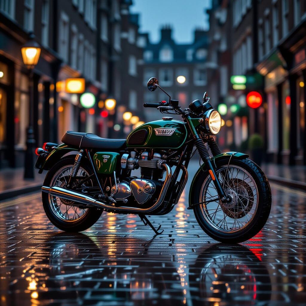Triumph Bonneville Cafe Racer in Cyberpunk Style
