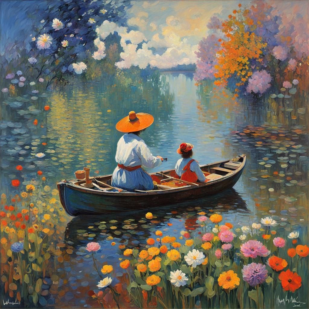 Mother's Day in Impressionistic Abstract Acrylic Art