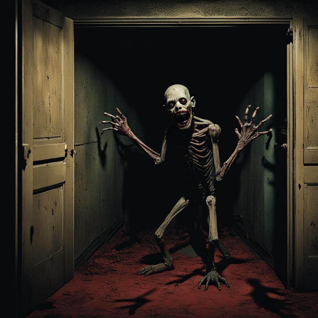 Unsettling Vintage Photo of a Monster in a Closet