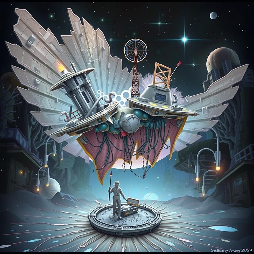 Surreal Cityscape Merged with Nature in Dreamlike Lighting