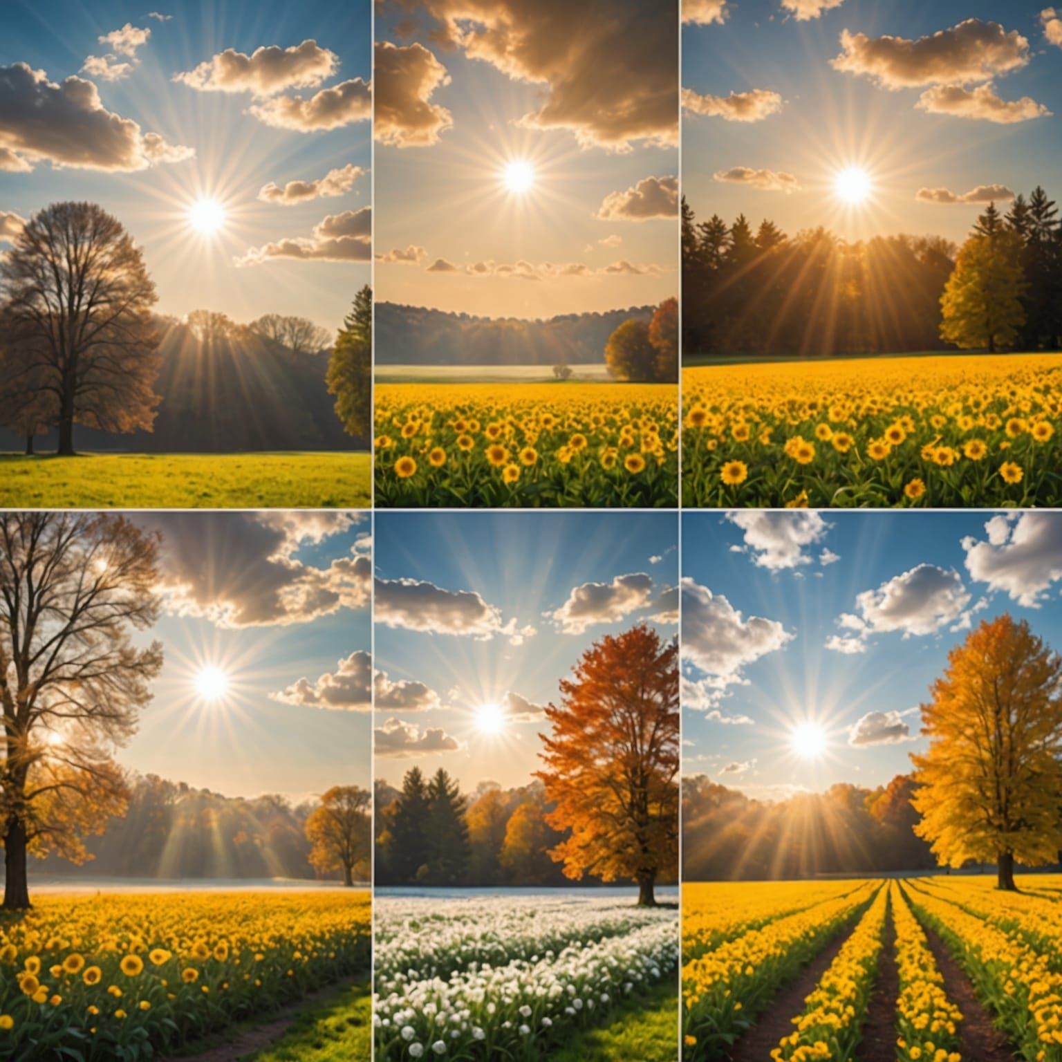Four Seasons in Panels with Divine Light