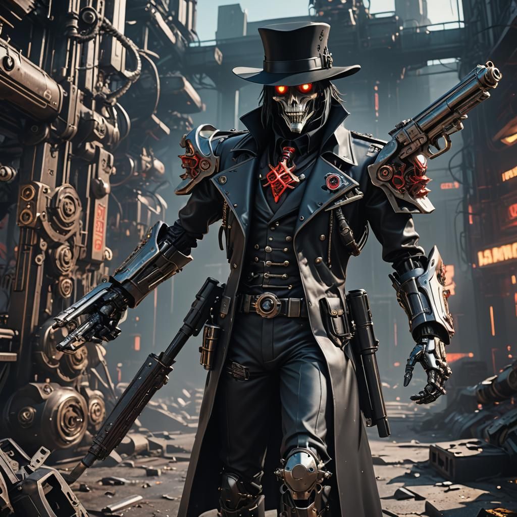 Cyberpunk Mechanical Alucard with Pistols