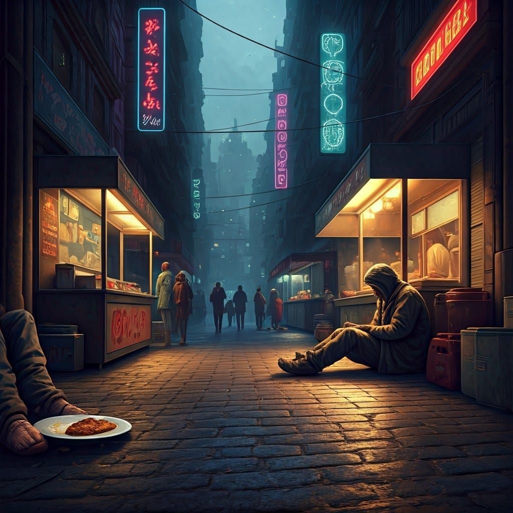 Homelessness Amidst Abundance: A Street Food Contrast
