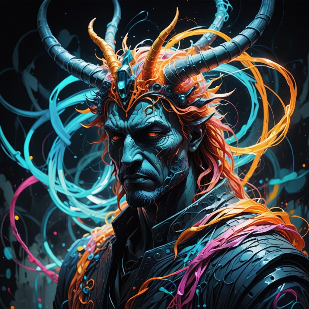 Ethereal King and Lover in Vibrant, Dreamlike Realm