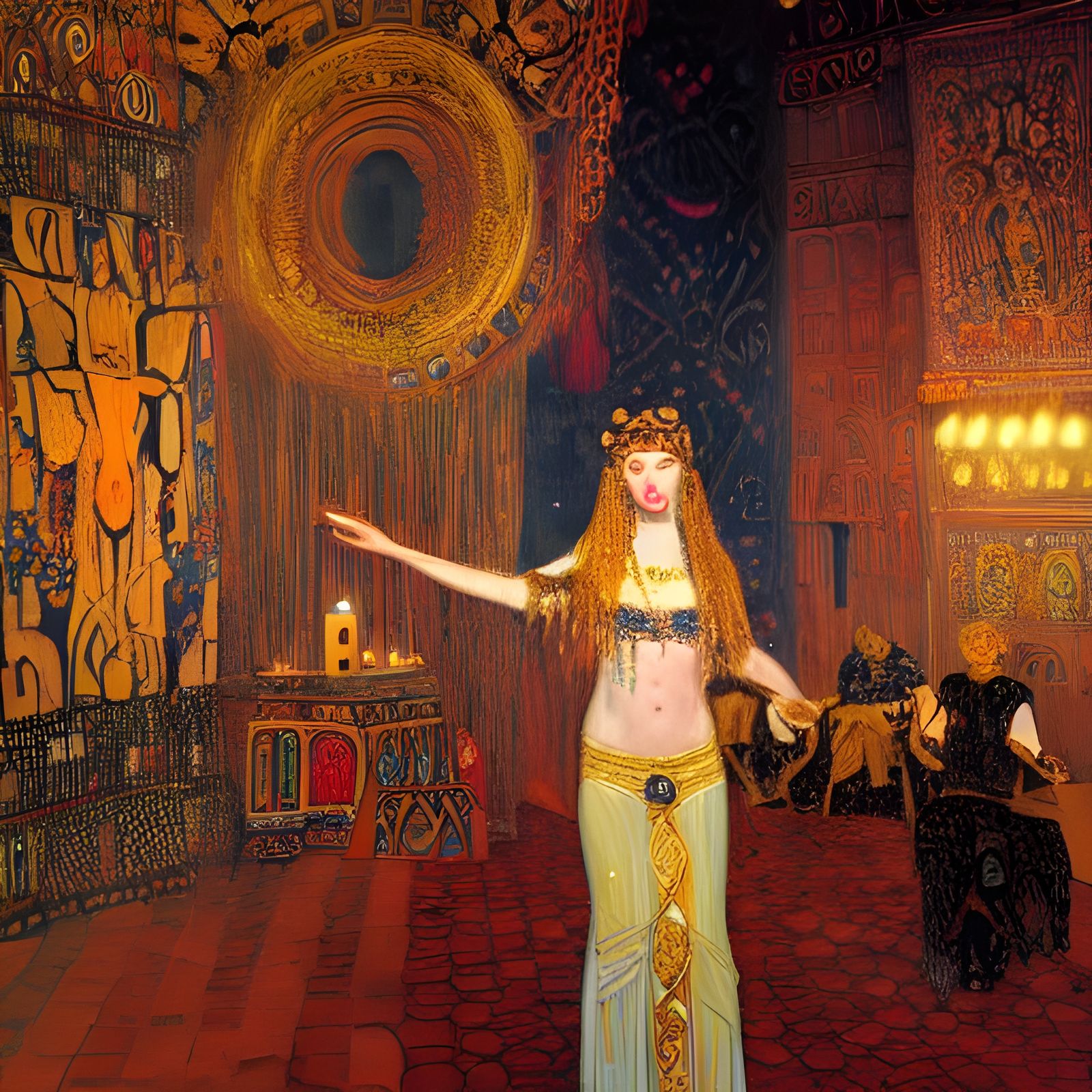 Salome's Dance: Ornate Art Nouveau Castle Scene