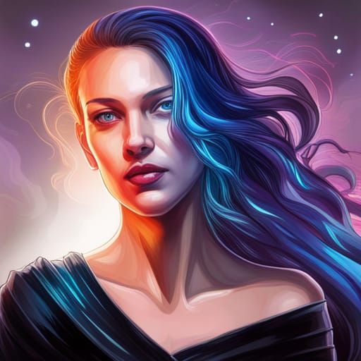 Cosmic Portrait in Hyperdetailed Lighting