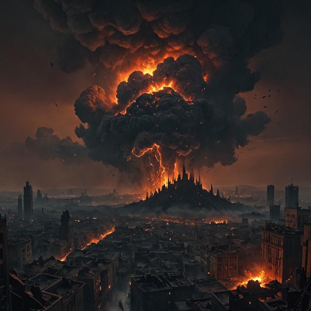 Apocalyptic Sci-Fi Art: Burning Planet Earth