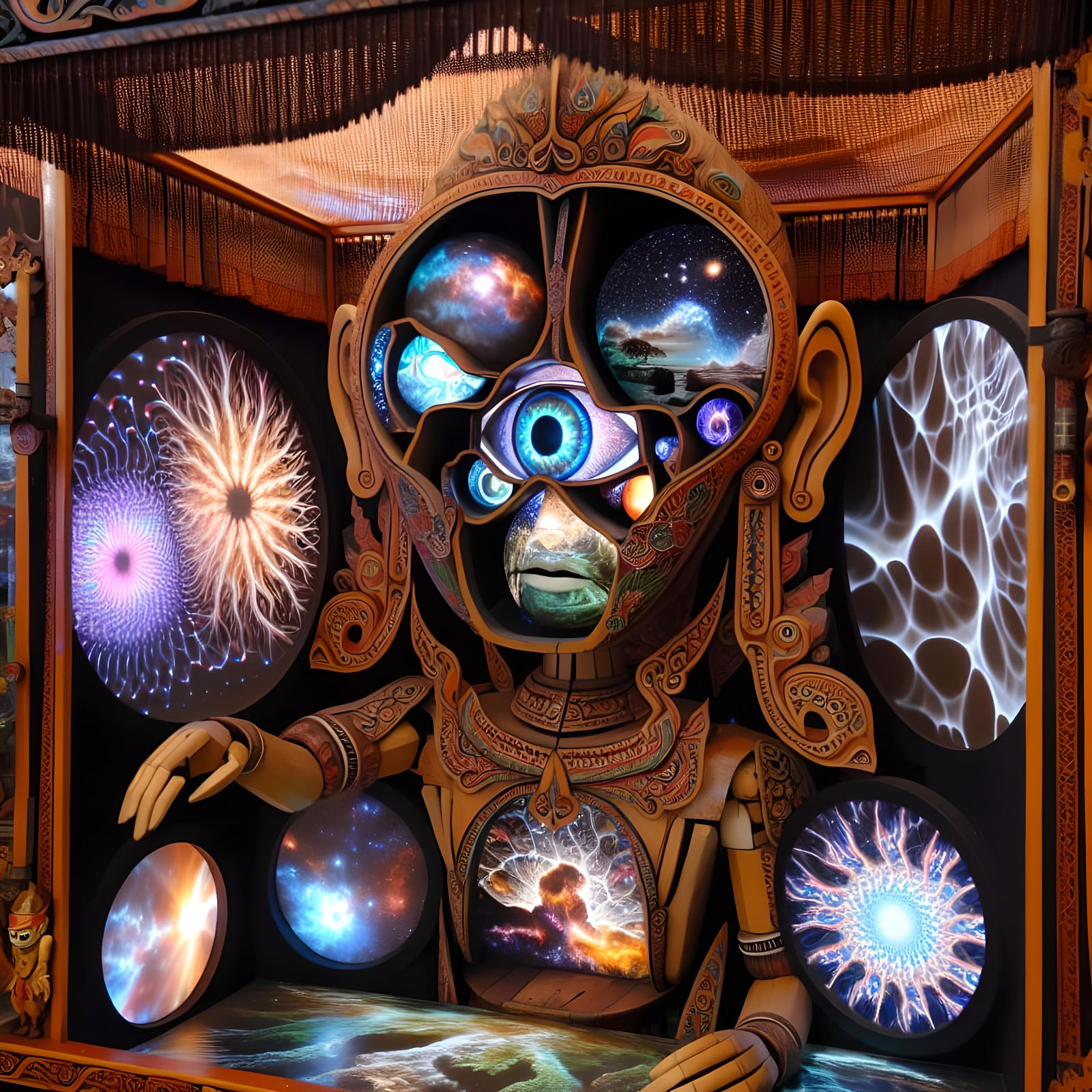 Surreal Indonesian Puppetry with Internal Landscape Projecti...