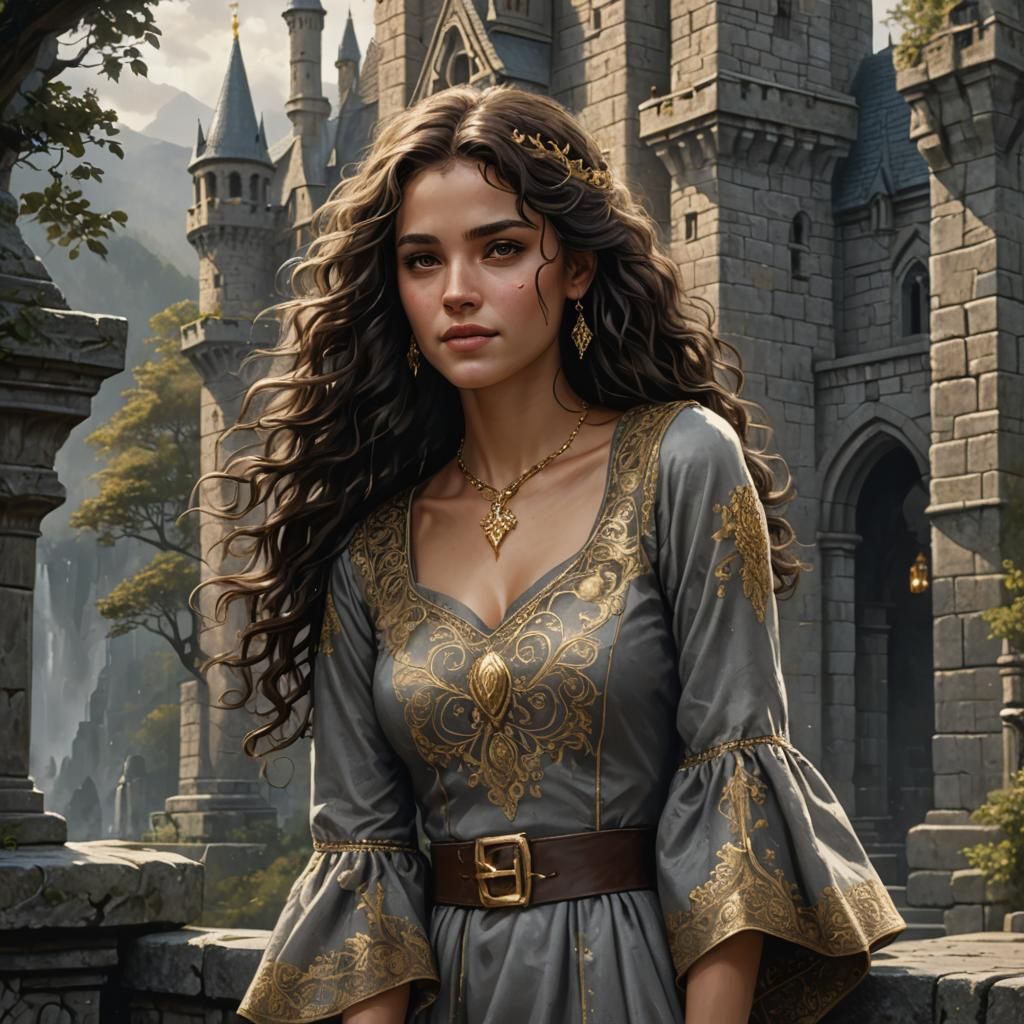 Fantasy Woman in Tower, Digital Art Style