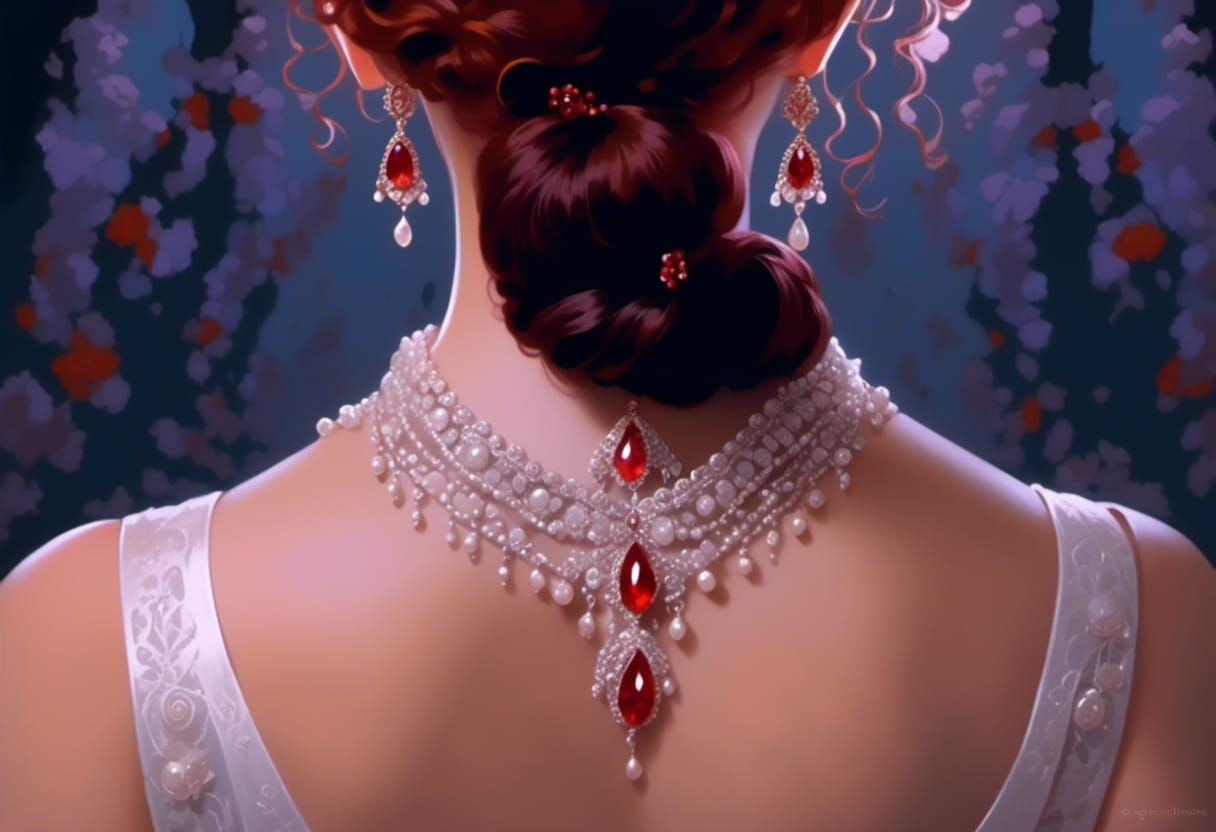 Red-Haired Goddess Portrait with Volumetric Lighting