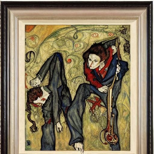 Vampire's Music Notes in Expressionist Style