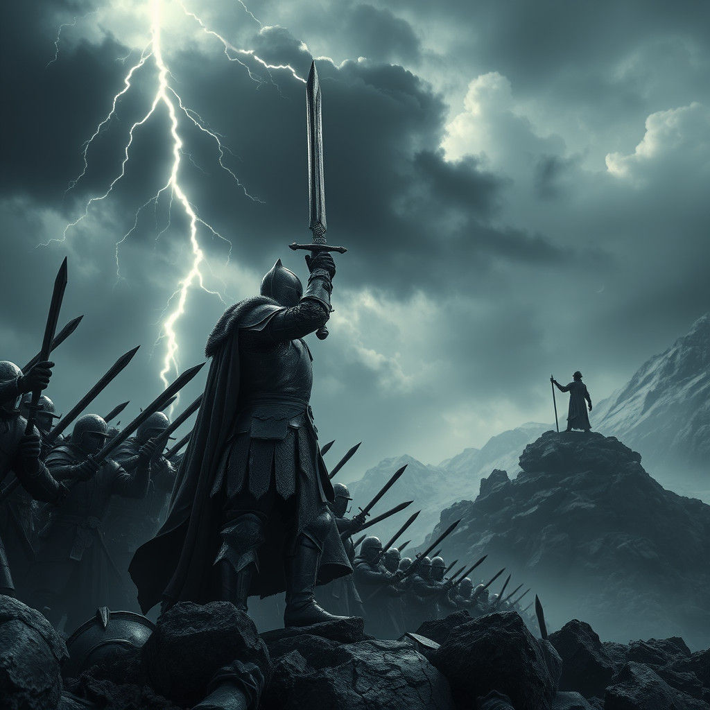 Knight's Defiance: Cinematic Fantasy Battle Scene