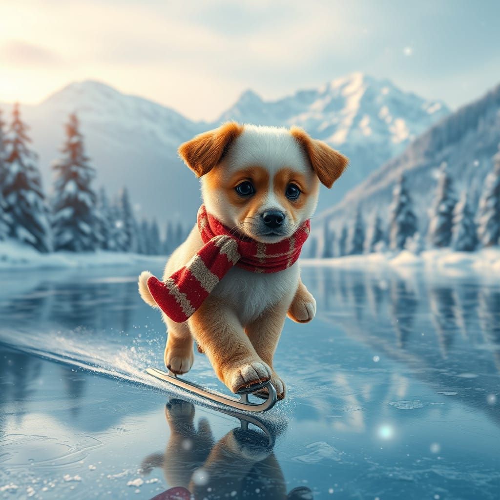 Enchanting Puppy Steals the Show in Winter Wonderland Scene