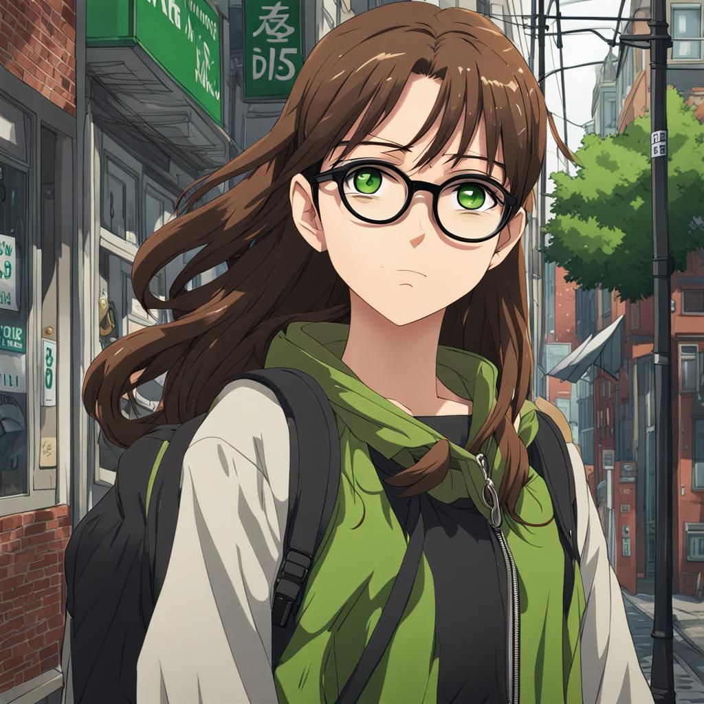 Anime Girl in Rain: Detailed 3D Render