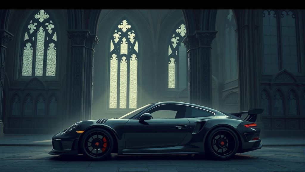 Gothic Sports Car in Dark Fantasy Style