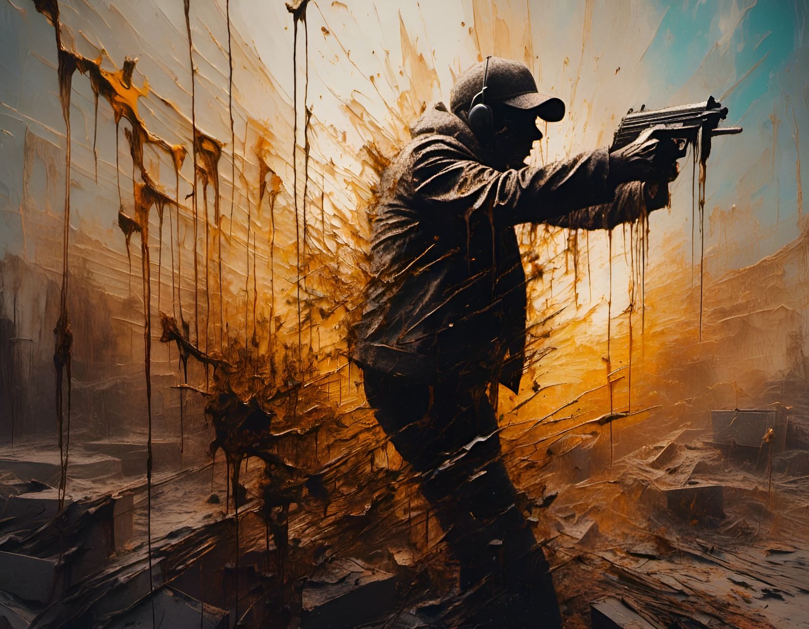 Figure Running: An Action Painting in Oil