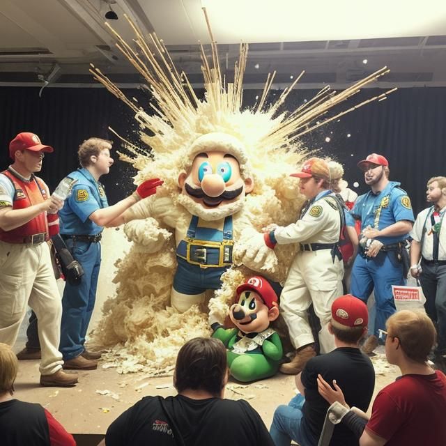 There was a Mayonnaise Explosion at the Super Mario Bros Cosplay Convention